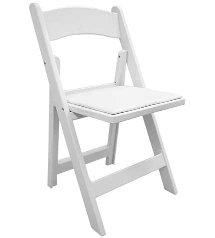 White Resin Folding Chair Rental in Los Angeles, CA