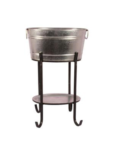 Galvanized Bucket on Stand