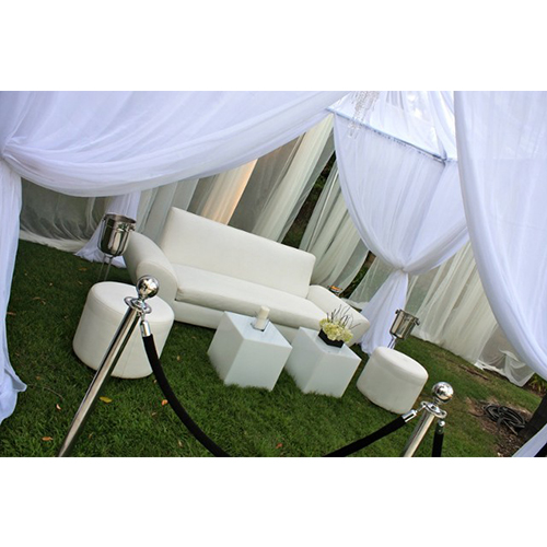 Laz 8' White Sofa, White 10' x 10' Cabana