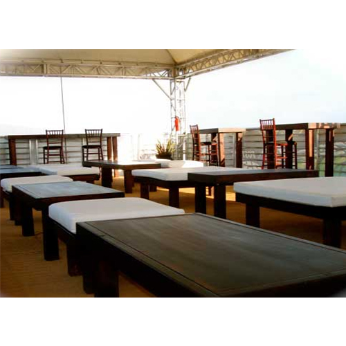 Rustic Wood 2'x4' Bench with White Top